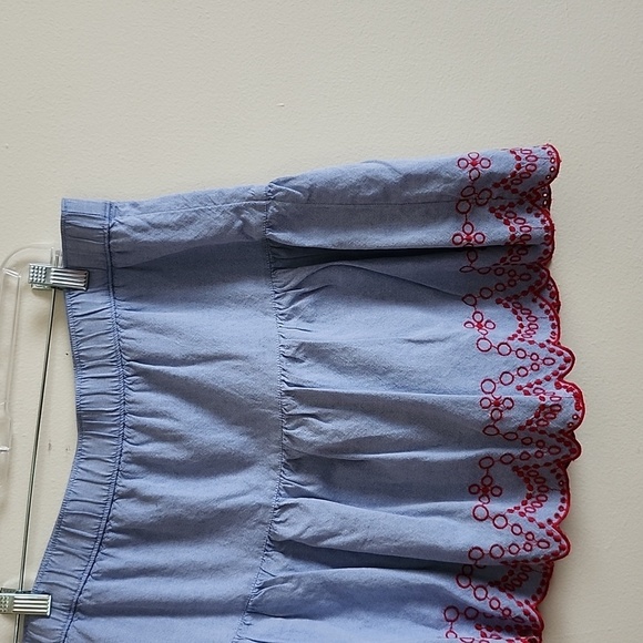 Vineyard Vines embroidered hem cotton scalloped edge skirt pull on womens medium - Picture 2 of 8